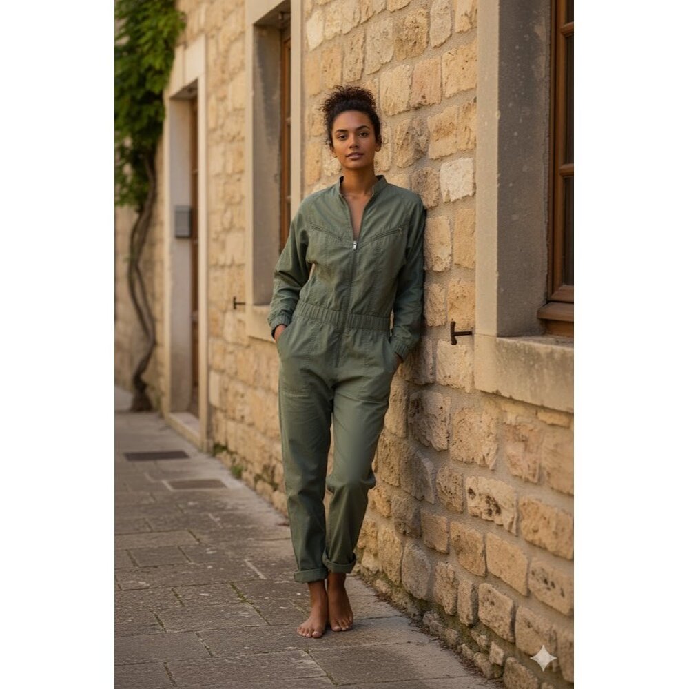 NWT Minimalist by Tamara Davydova Amelia in Olive Nylon Flight Suit Jumpsuit S